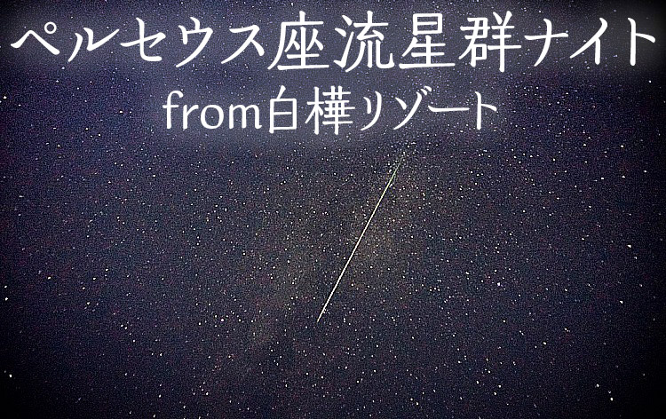 ペルセウス座流星群ナイトfrom白樺リゾート（イメージ）