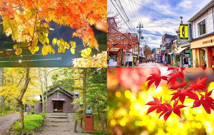 鮮やかな紅葉に染まる旧軽井沢（イメージ）
