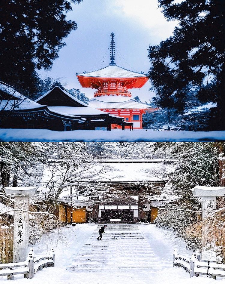 冬の高野山 壇上伽藍・金剛峯寺（イメージ）©公益社団法人 和歌山県観光連盟