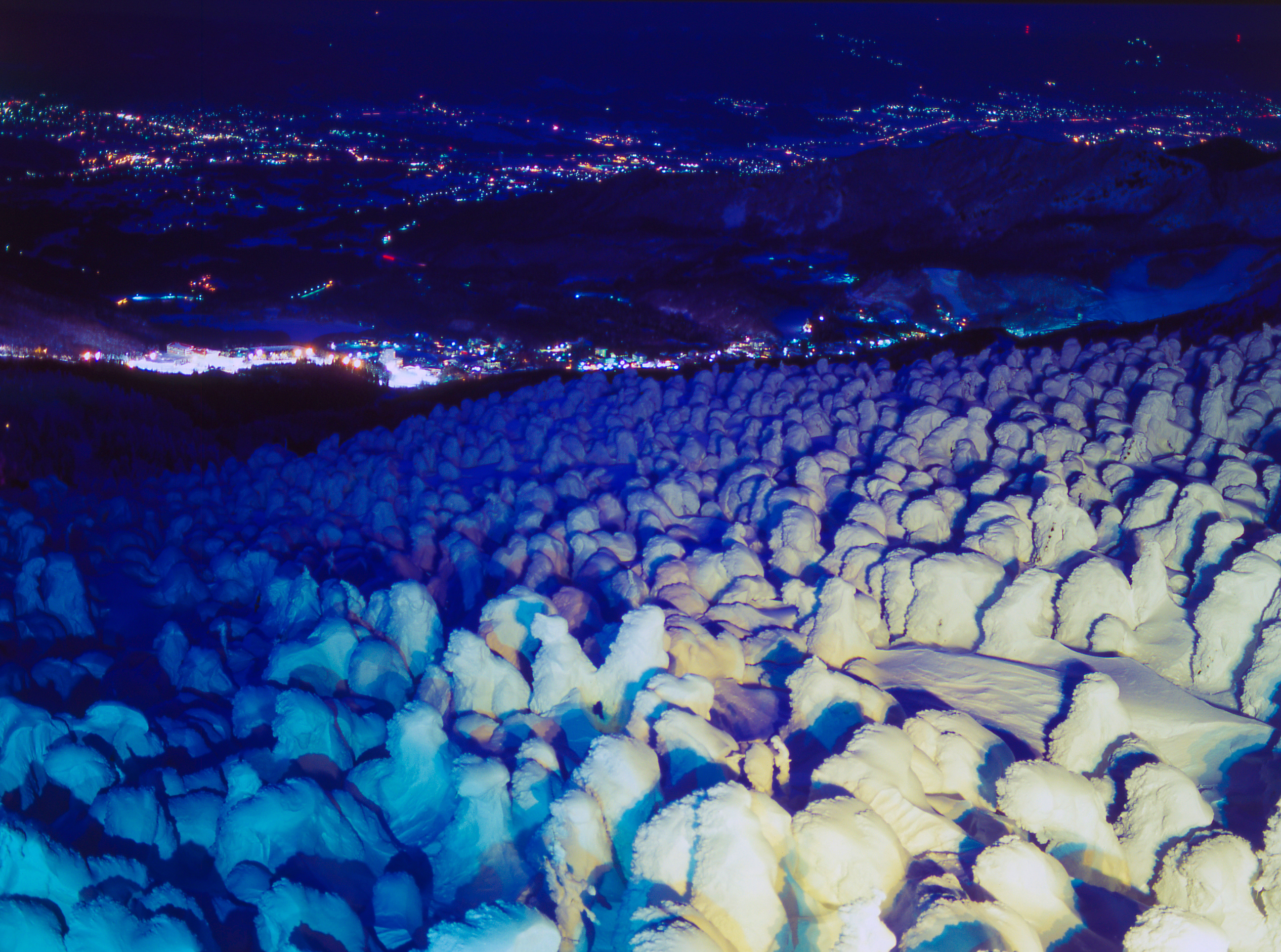 幻想的な絶景 山形蔵王樹氷ライトアップ His 東北発